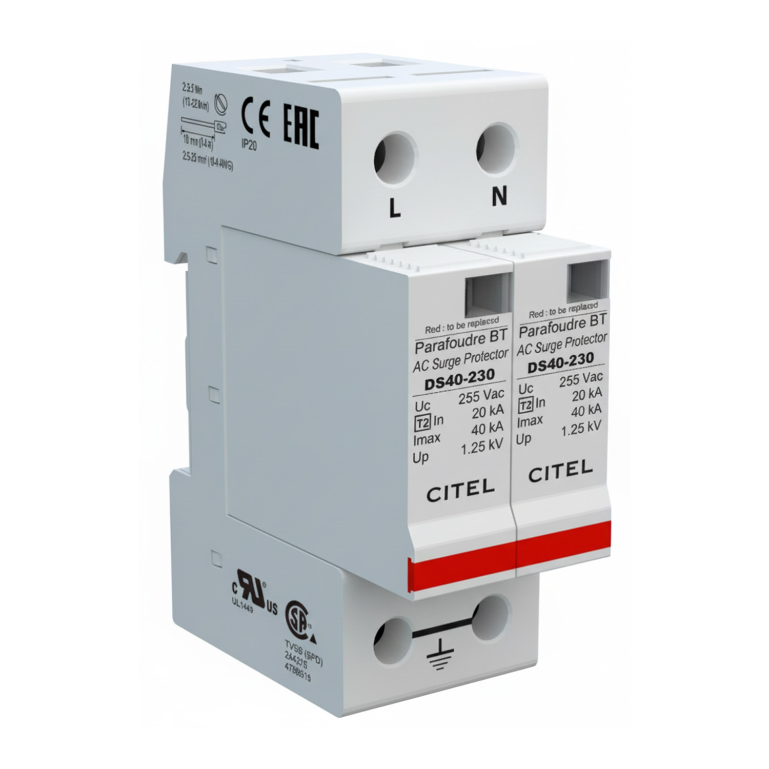 Ogranicznik - CITEL - AC 1-faza T2 - C461501 DS42-230